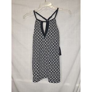 Jag Sport Women Black/White Tankini Swim Top Sporty Size XL New $98 Msrp